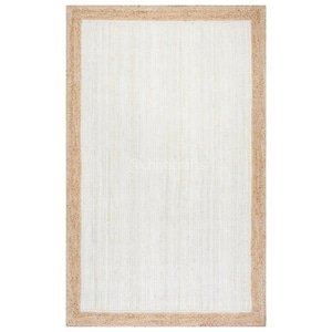 Natural jute Area rug large area rug living area rug modern area rug white jute rug Unique jute rug 画像 2