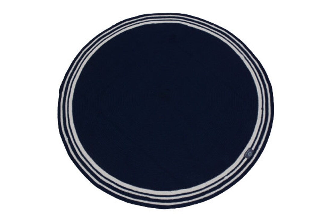 Hand Braided Bohemian Round Blue Rug Cotton / Rugs for Bedroom Etsy