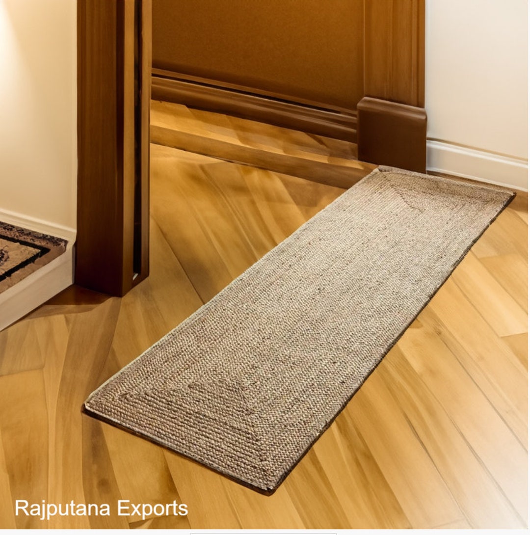 Natural Jute Runner Rug, Jute Runner Rug, Vintage Style, CUSTOM Size Hallway Entryway Kitchen