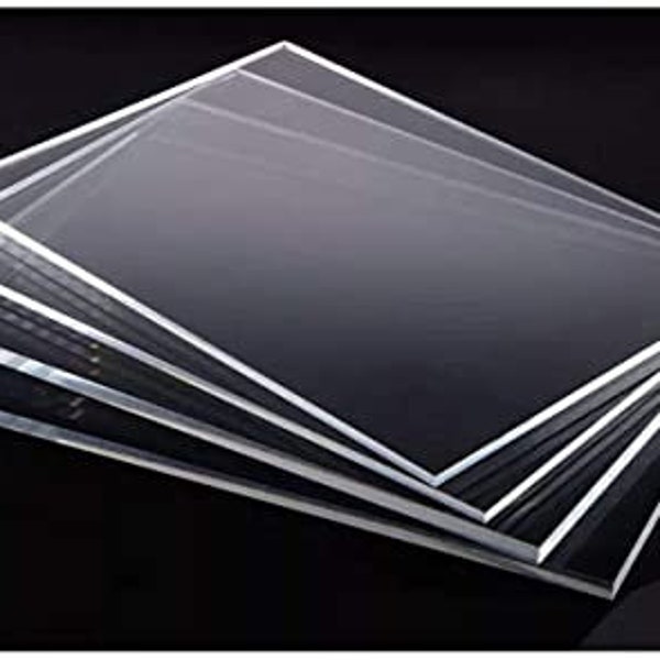 3mm Clear Cast acrylic Paper Sizes | Blanks | A8 | A7 | A6 | A5 | A4 | A3 | A2 | A1 | A0