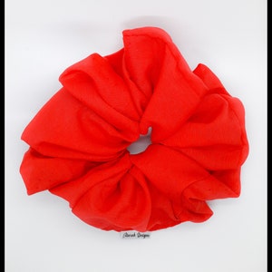 Jumbo Size Scrunchie- The Ina - Red Silk