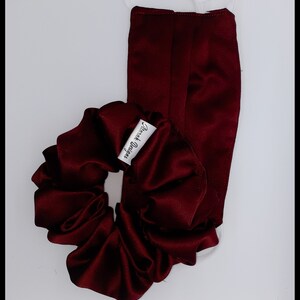 THE MERLOT - Burgundy Satin Petite Scrunchie And Satin Face Mask