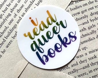 I READ QUEER BOOKS | Queer Stickers | Pride Stickers | Kindle Stickers | Colourful Stickers | Laptop Stickers | Pride Stickers |