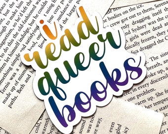 IK LEES QUEER-BOEKEN | Grote koelkastmagneet | Boekwagenmagneet | Trotsmagneten | Vreemde magneten | Leesachtige magneten | Boekachtige geschenken | Boekachtige merchandise