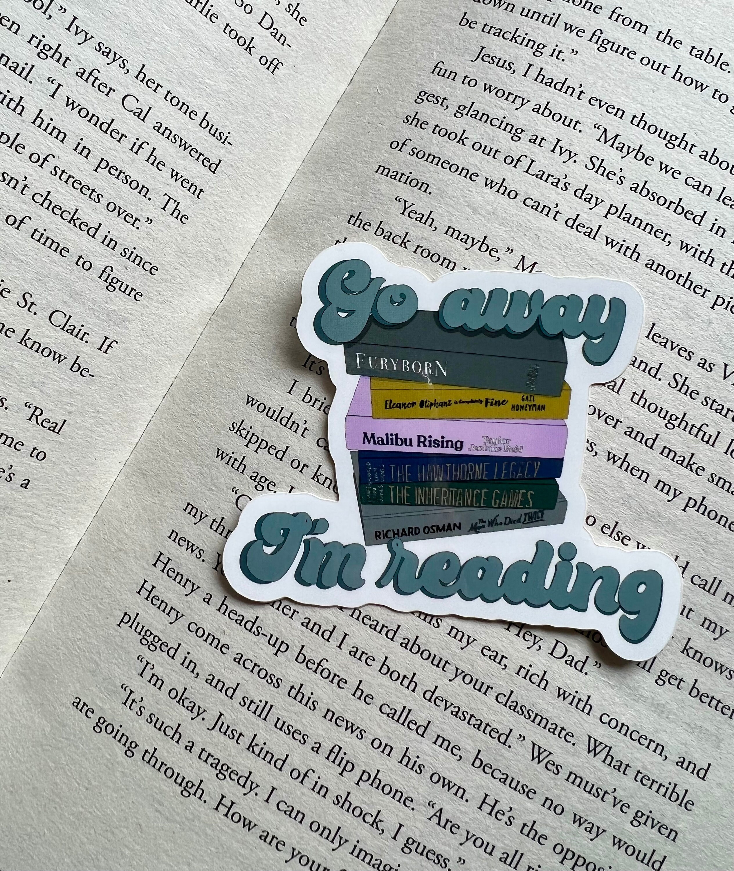 GO AWAY I'M READING Sticker | 8 X 6 Cm | 2.2 X 1.2 Inches | Glossy ...