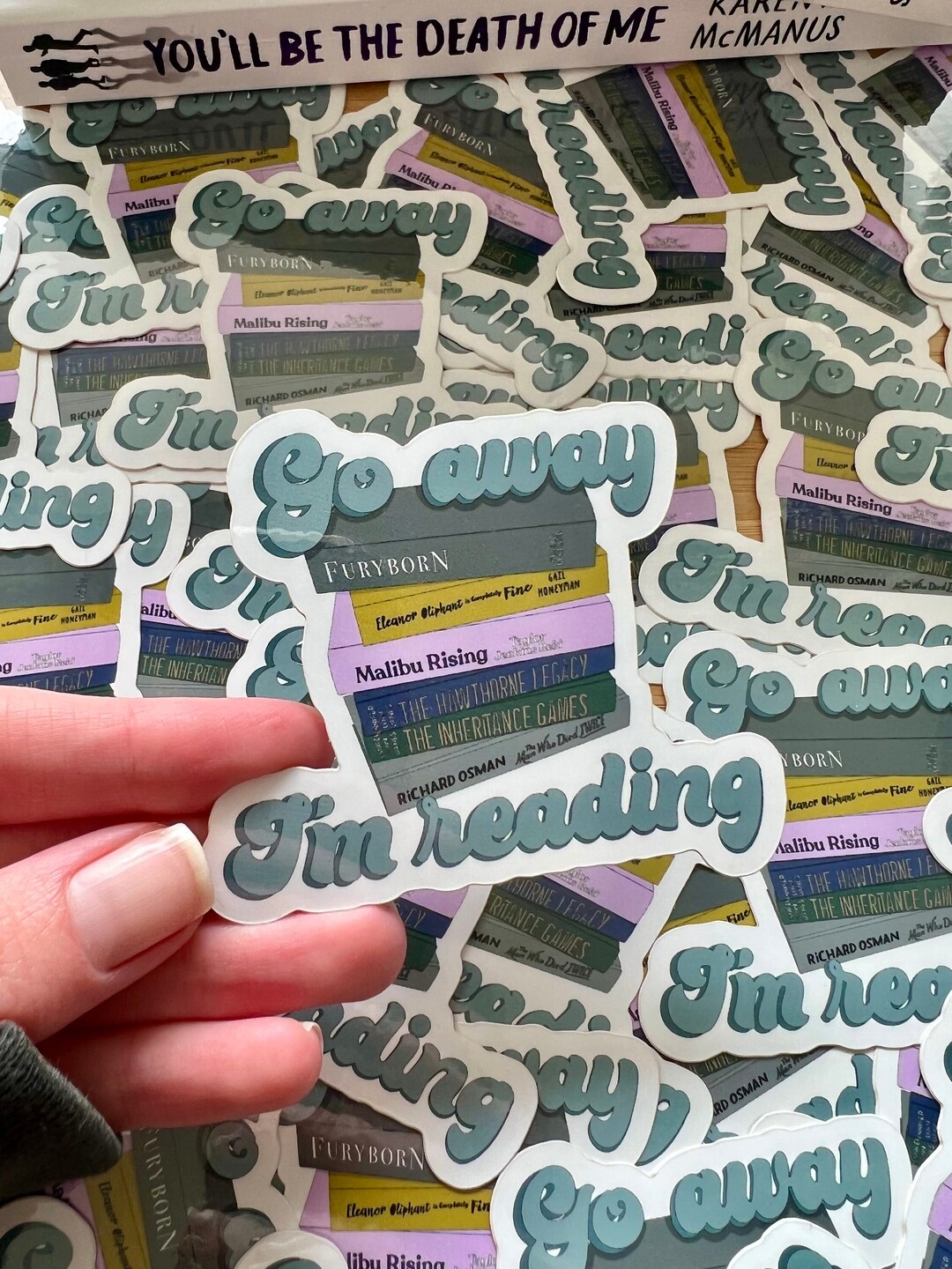 GO AWAY I'M READING Sticker | 8 X 6 Cm | 2.2 X 1.2 Inches | Glossy ...