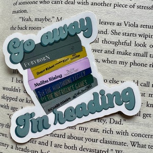 GO AWAY I'M READING Sticker | 8 X 6 Cm | 2.2 X 1.2 Inches | Glossy ...
