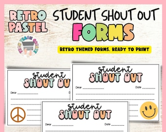 Student Shout Out Forms | Retro Themed