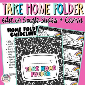 Editable Take Home Folder Covers and Labels
