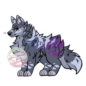 Cristal Gif Animals Pinterest - Anime Cute Wolf Cartoon, HD Png Download,  png download, transparent png image