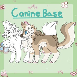 Furry Feral Canine Base Lineart (P2U)