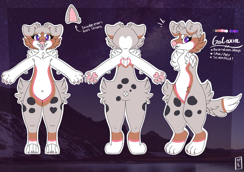 Fursuit Furry Fursona Reference Sheet Three Views Etsy