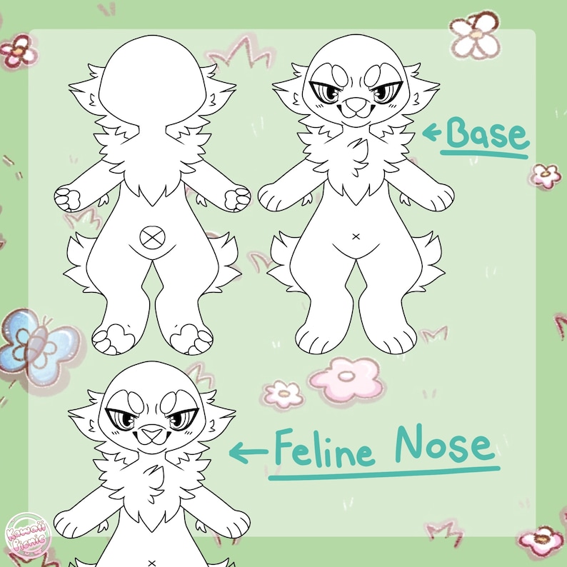 Furry Chibi Base Lineart P2U - Etsy