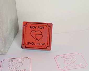 Rubber stamp Heart For You With Love 4.5mm