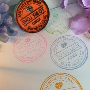Rubber stamp for ink. Love stamp. Valentines ink stamp