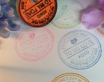 Rubber stamp for ink. Love stamp. Valentines ink stamp