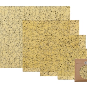 Beeswax wrap set (S, M, L, XL) &quot;Modern honeycomb&quot;