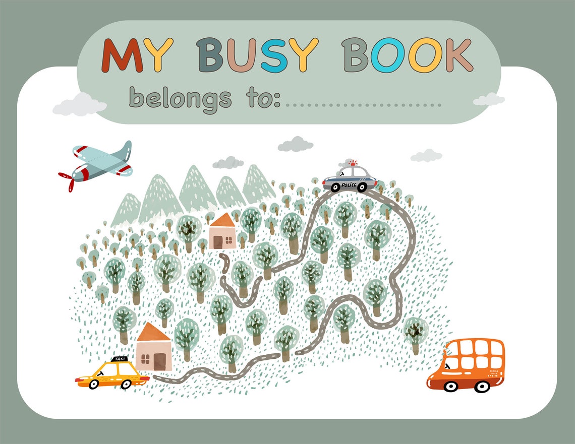 Busy Book Printable Preschool Activities Homeschool Montessori - Etsy