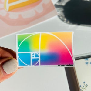 Golden Ratio Sticker // STEM, Mathematics, Science, Rainbow, Aesthetic, Perfect Proportions, Spiral, Hydro Flask and Water Bottle Decal