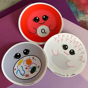 Immune Cells Sticker Pack// STEM, Science, Biology, Biochemistry, Monocyte, Red Blood Cell, Immune B, Hydro Flask and Water Bottle Decal
