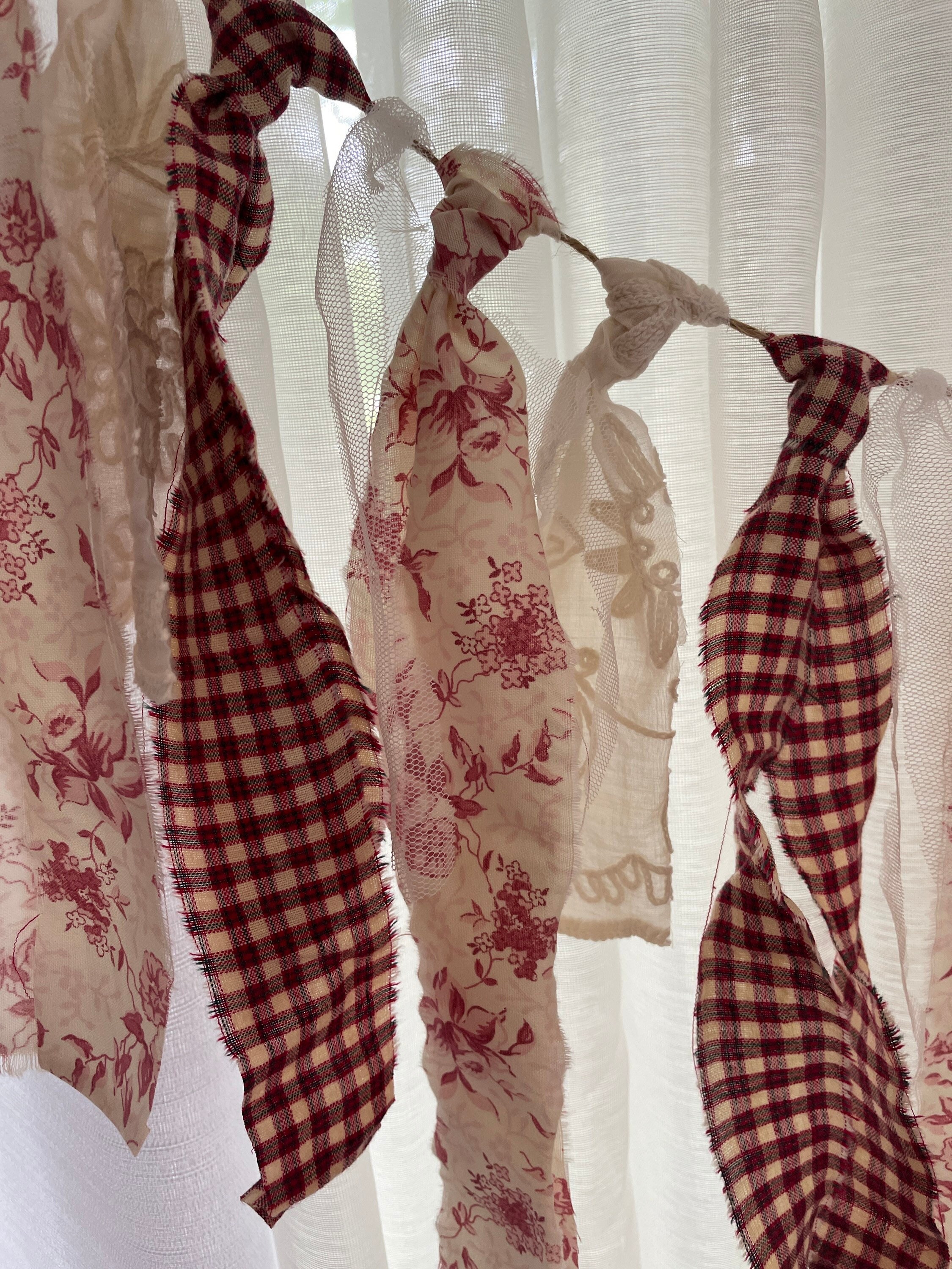 Rag Garland Rag tie garland Fabric garland Banners Mantle Etsy