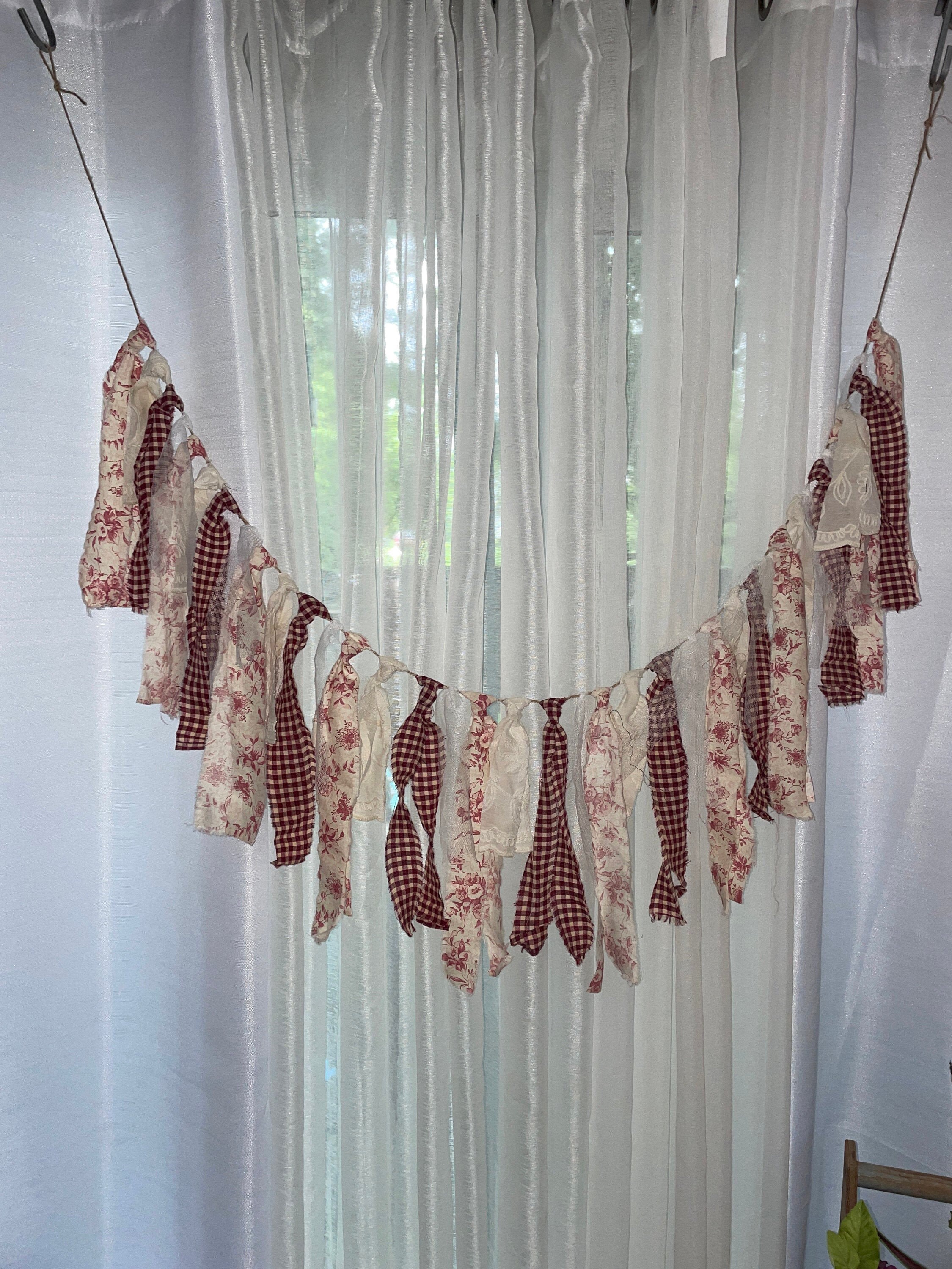 Rag Garland Rag tie garland Fabric garland Banners Mantle Etsy