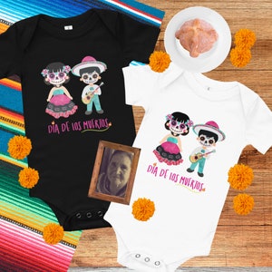 Bebé Día de los Muertos Rosa/azul Esqueletos Onesie, Día de Los Muertos Niños de Esqueletos Onesie