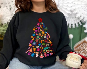 Puerto Rican Christmas Tree Sweatshirt, Holiday Traditions