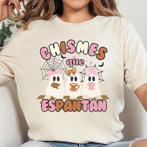 Camiseta Chismes que Español, camiseta mexicana de Halloween, camiseta latina de Halloween
