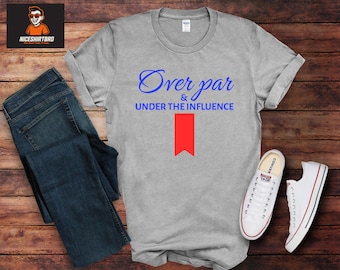 Funny Golf T-Shirt, Over Par Beer Parody Tee