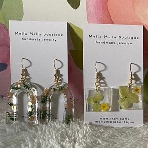 Pressed Floral Dangles