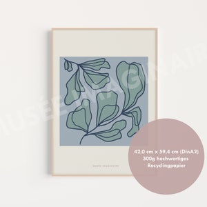Impresión de arte sostenible / Flores de póster abstracto / Papel reciclado / Edición limitada