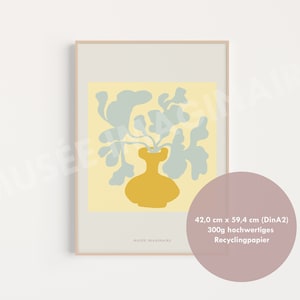 Nachhaltiger Kunstdruck / Plakat Blumen in Vase gelb / Recyclingpapier / Limited Edition