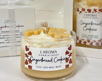Gingerbread Cookies Dessert Candle, Whipped Soy Candles, Seasonal Decor, Christmas gifts, Holiday Baking