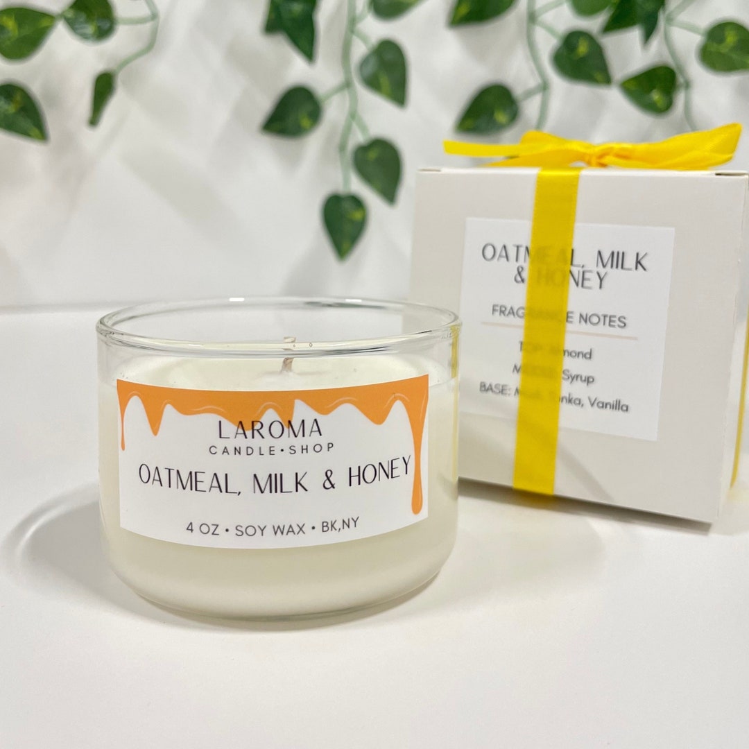 Oatmeal Soy Candle, Oatmeal Honey and Milk, Handmade 4oz, Oatmeal Scented, Milk and Honey Candle