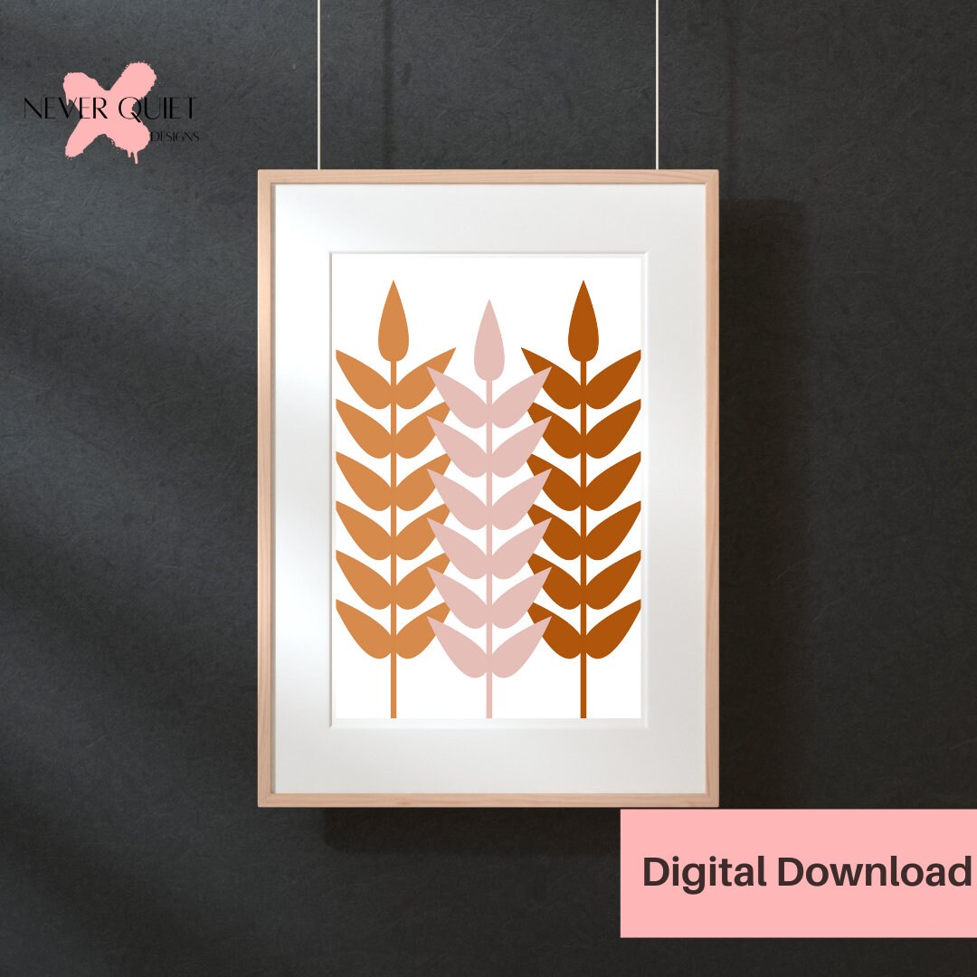 Fall Wheat Print Digital Download Wall Art | Etsy