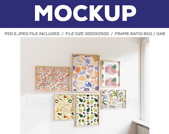 Minimalist Frame Mockup Set, Modern Gallery Wall Mockup (PSD & JPEG)