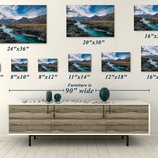 Wall Display Guide, Size Comparison Chart, Wall Art Display, Wall Size Comparison Chart, Wall Display Template, Horizontal Print Size