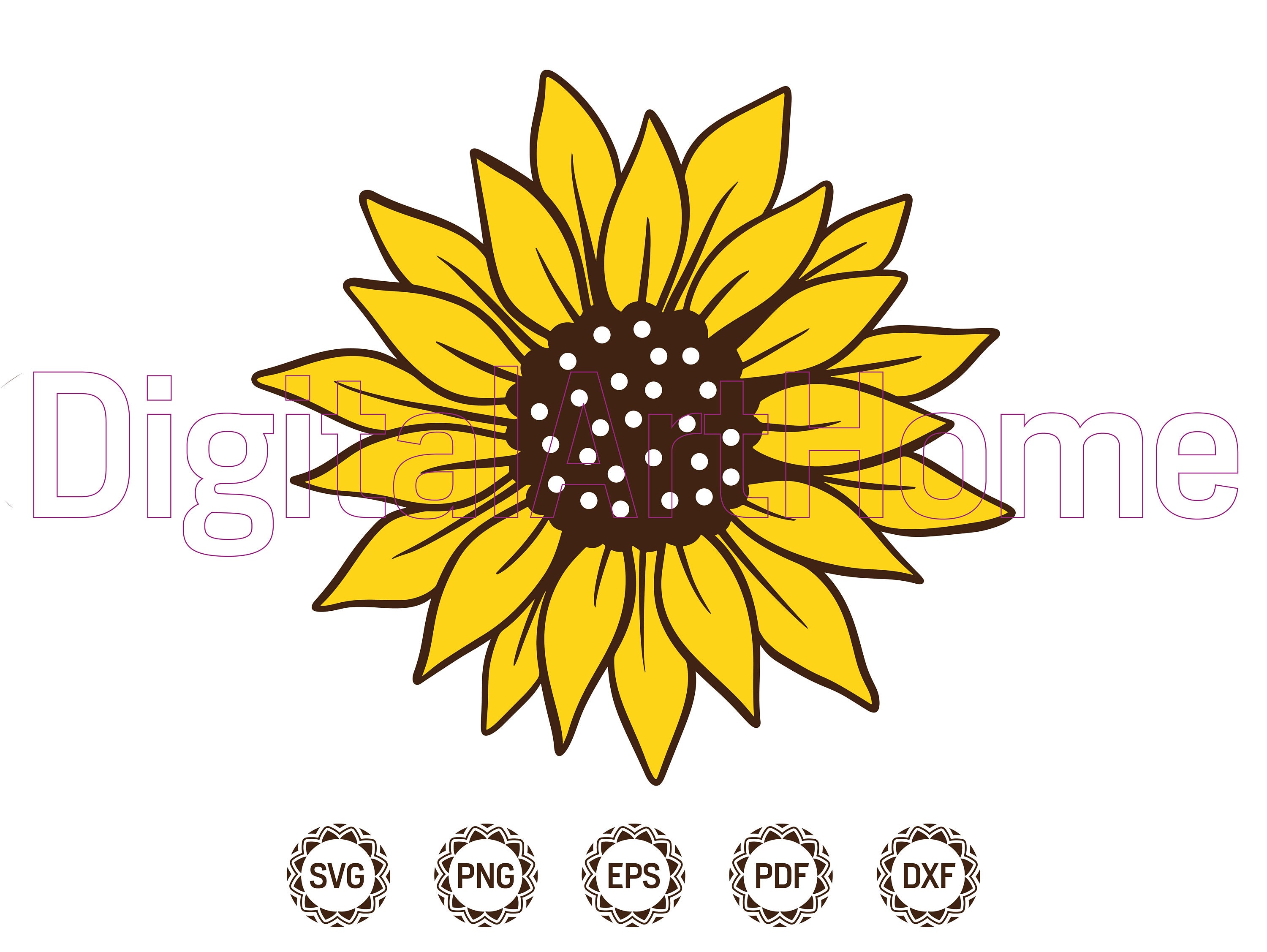 Sunflower SVG, Flower Svg, Digital Download, Clipart, Distressed ...