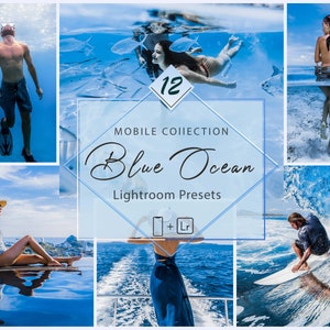 12 Mobile Lightroom Presets, Blue Ocean Mobile Preset, Gulf Filter, Bright Preset, Instagram Presets, Blogger Preset, DNG Presets
