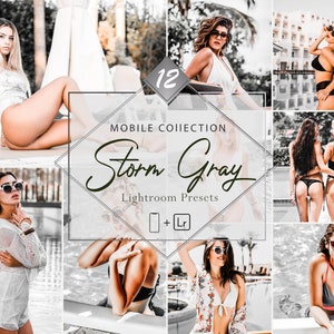 12 Mobile Lightroom Presets, Storm Gray Mobile Preset, Monochromatic Filter, Lifestyle Preset Instagram Presets, Blogger Preset, DNG Presets