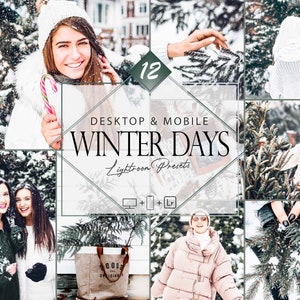 12 Winter Days Lightroom Presets, Cool Season Preset, Warm Christmas Desktop LR Filter, DNG Portrait Lifestyle, Top Theme, Autumn Blogger