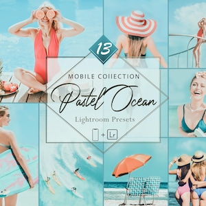 13 Mobile Lightroom Presets, Pastel Ocean Mobile Preset, Beach Filter, Lifestyle Preset Instagram Presets, Blogger Preset, DNG Presets
