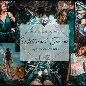 12 Mobile Lightroom Presets, Different Summer Mobile Preset, Moody Filter, Blue Preset, Instagram Presets, Blogger Preset, DNG Presets