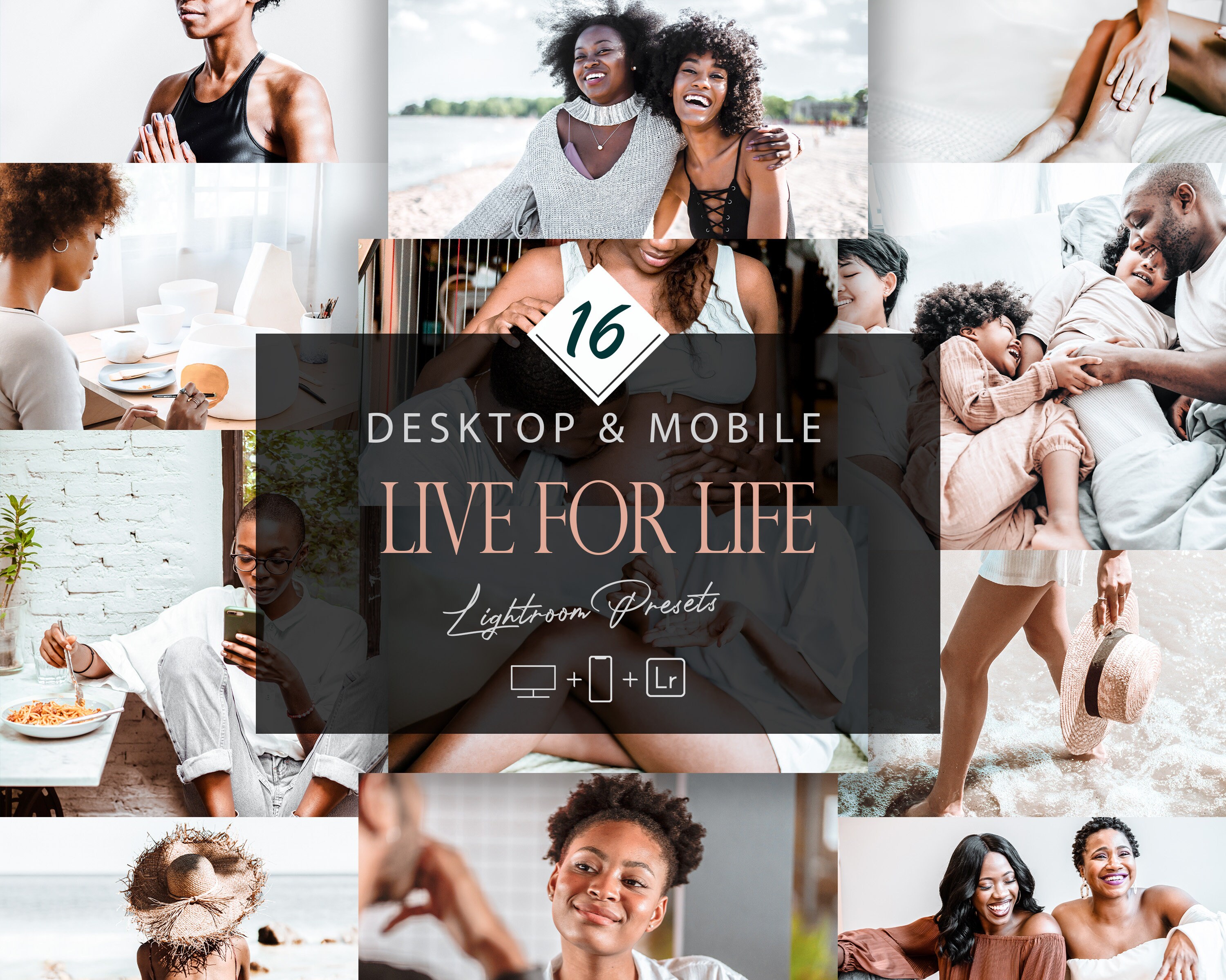 16 Live For Life Lightroom Presets, Skin Tone Preset, Trendy Desktop LR Filter, DNG Portrait, Top Theme, Blogger Instagram