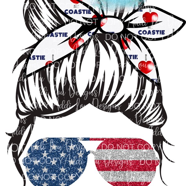 Coastie life messy bun, glitter flag, png,jpg,messy bun,Coast Guard,USCG,American flag,USA, glitter, military, sublimation, digital download