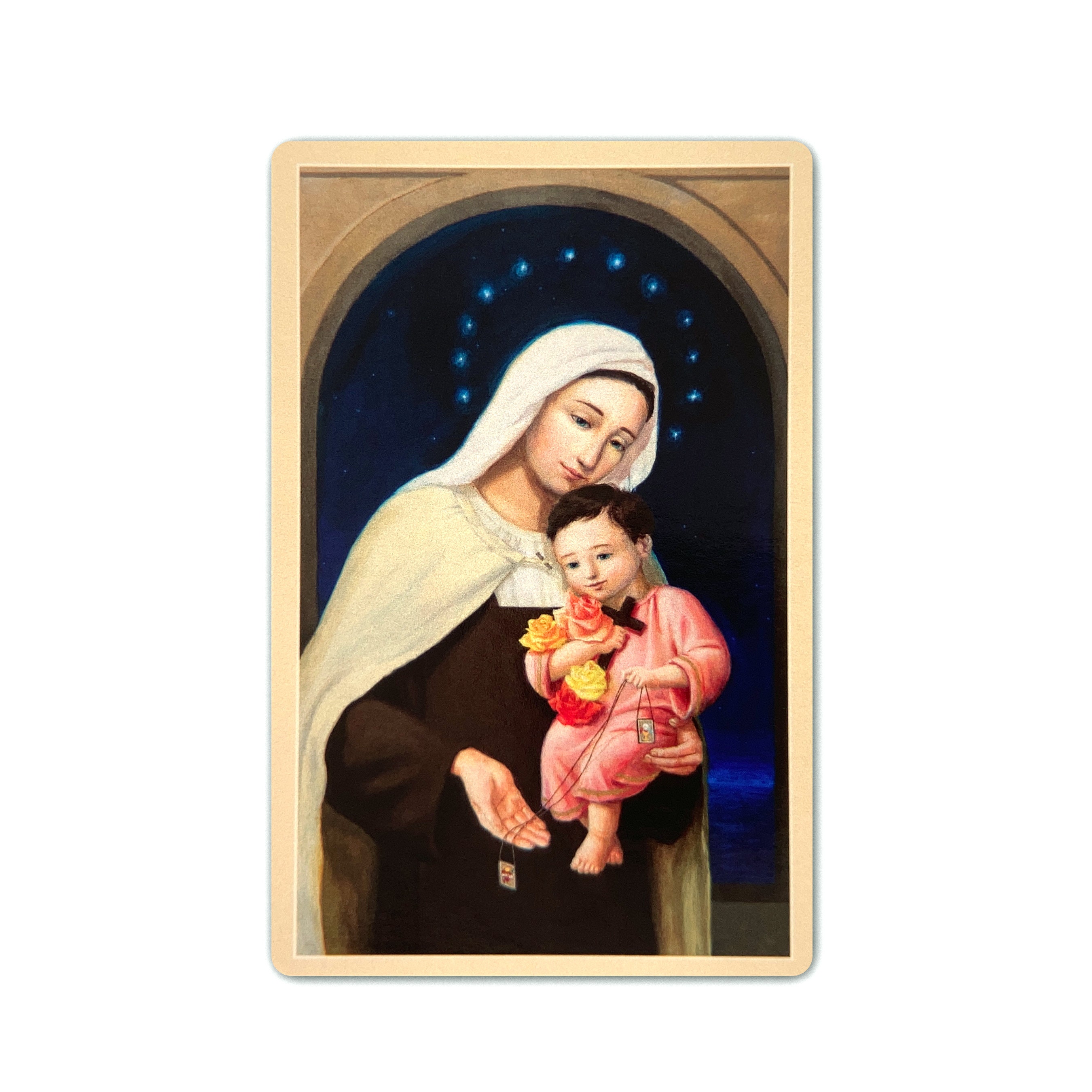 Our Lady of Mount Carmel Prayer Card - Catholic Art Print Holy Card - Etsy