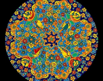 Hand Painted Enamel on Clay Plates Minakari Wall Hanging Wall Art