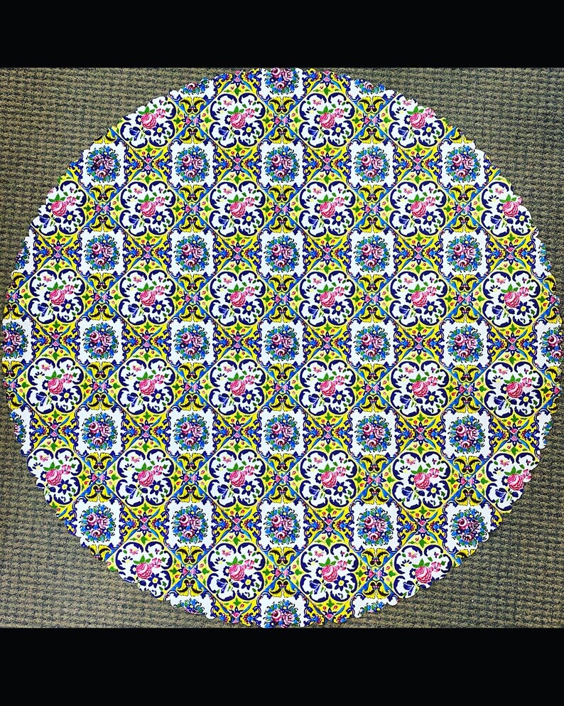Farsi Calligraphy & Tile Design Persian Round Tablecloths - Etsy