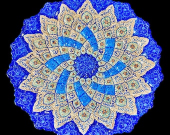 Hand Painted Enamel On Copper Mina Kari Plates Wall hanging Wall Arts